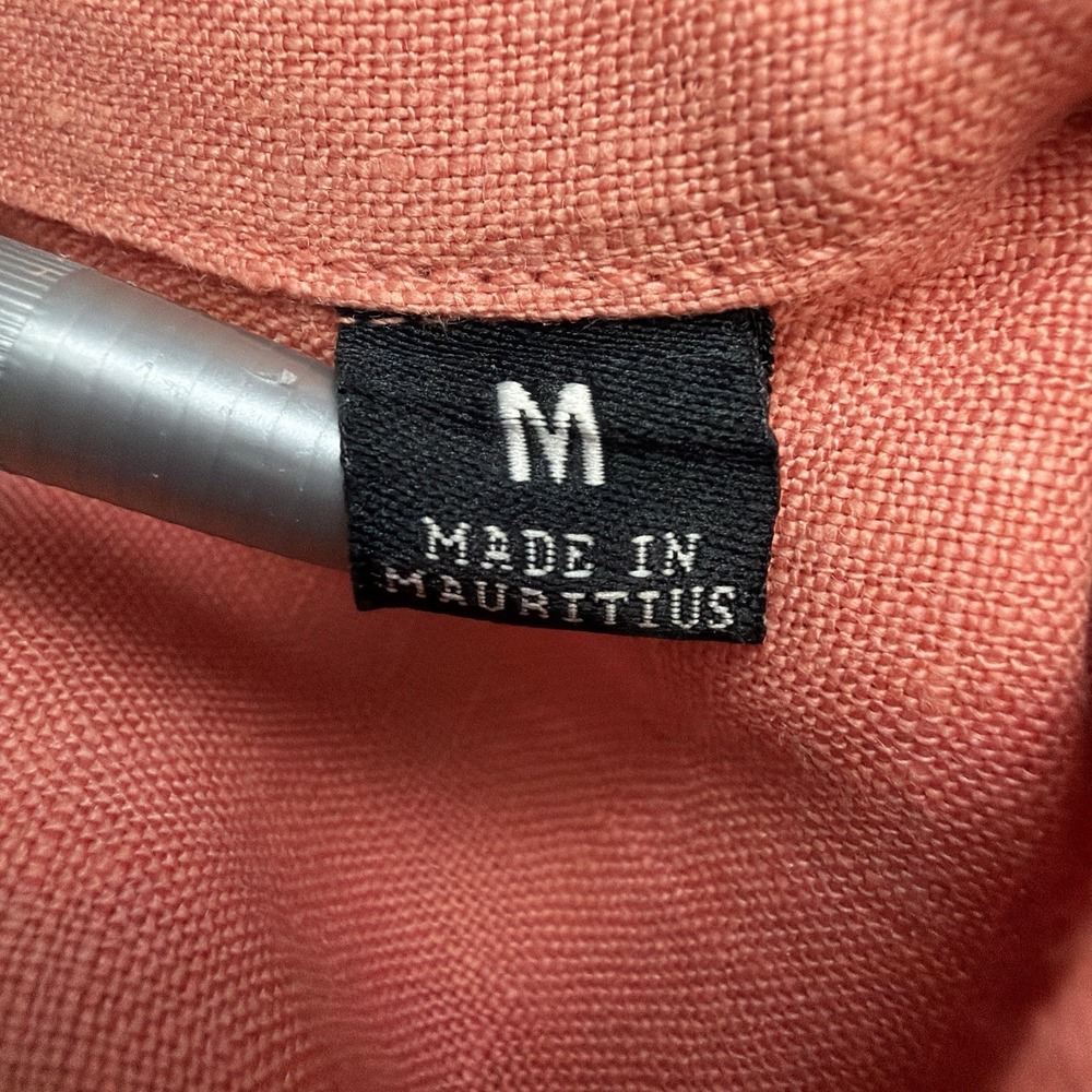 Todd Snyder Loop Collar Camp Shirt Men's Medium Coral 100% Linen - Picture 6 of 10